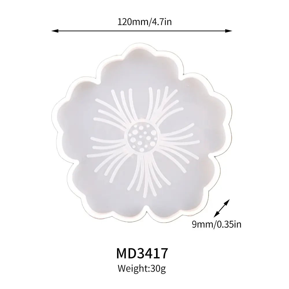 Crystal DIY Mirror Resin Petal Fruit Tray Mold - Image 4