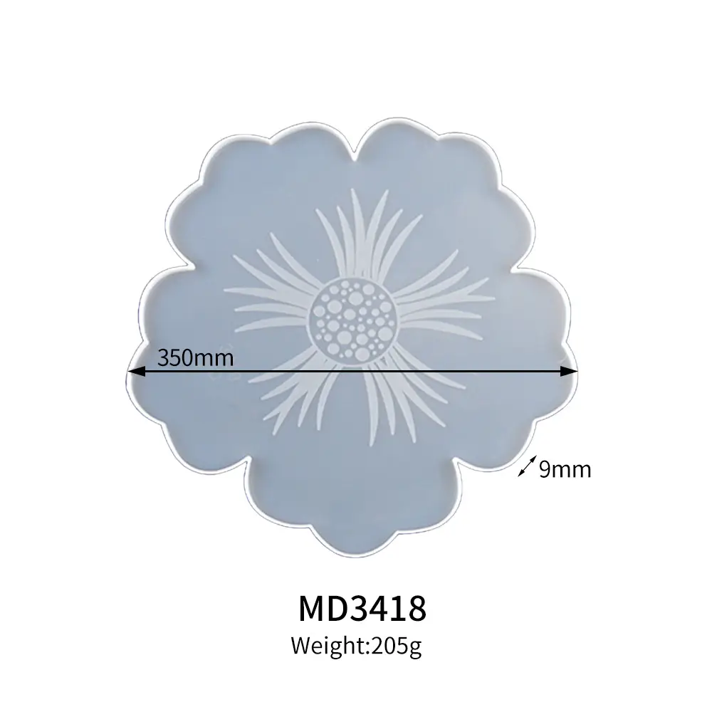 Crystal DIY Mirror Resin Petal Fruit Tray Mold - Image 5