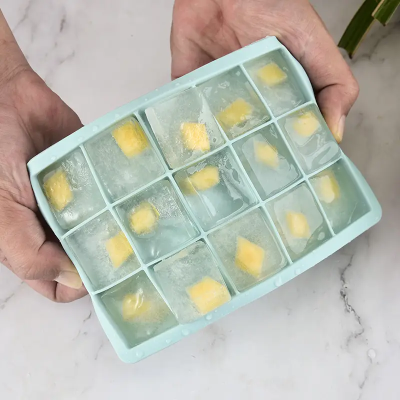 Pink Silicone Ice Tray with Lid 15x24 Grid - Image 5