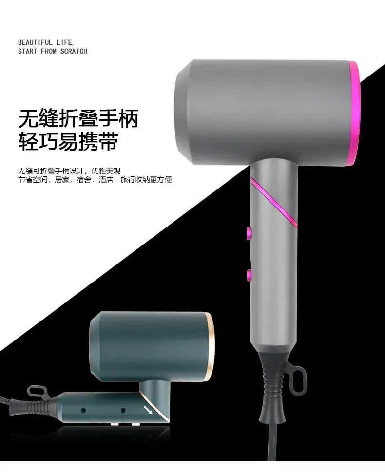Cross-border folding negative ion hair dryer for salon use — feature 1