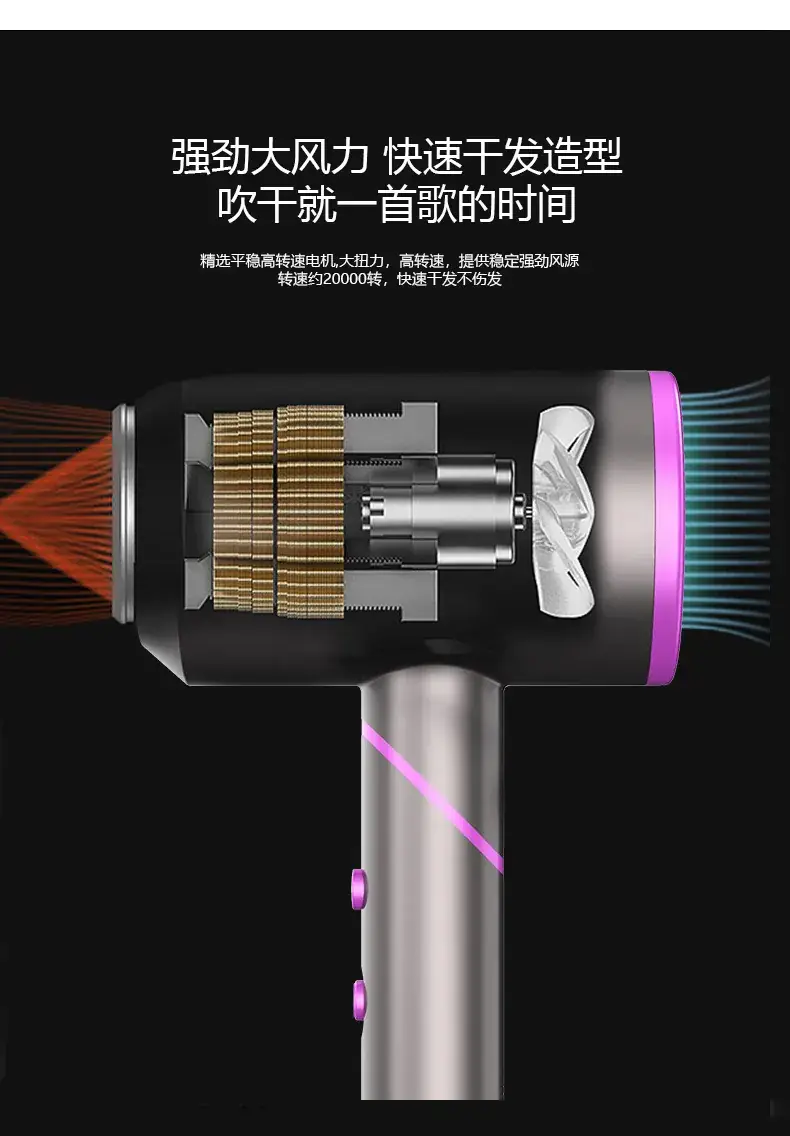 Cross-border folding negative ion hair dryer for salon use — feature 3