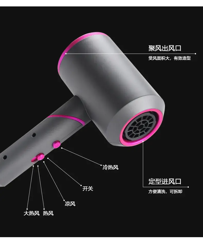 Cross-border folding negative ion hair dryer for salon use — feature 6