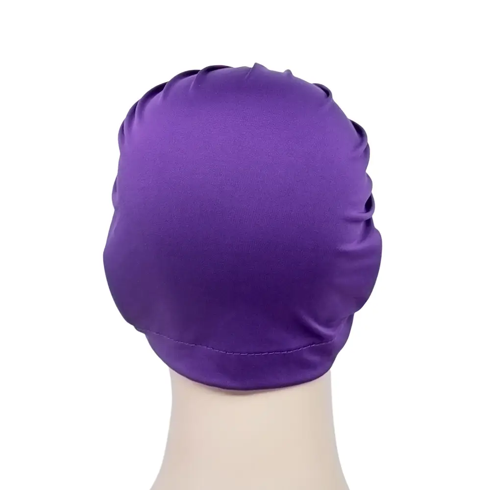 Purple Silk Flower Hat for Women Muslim Milk Silk Turban