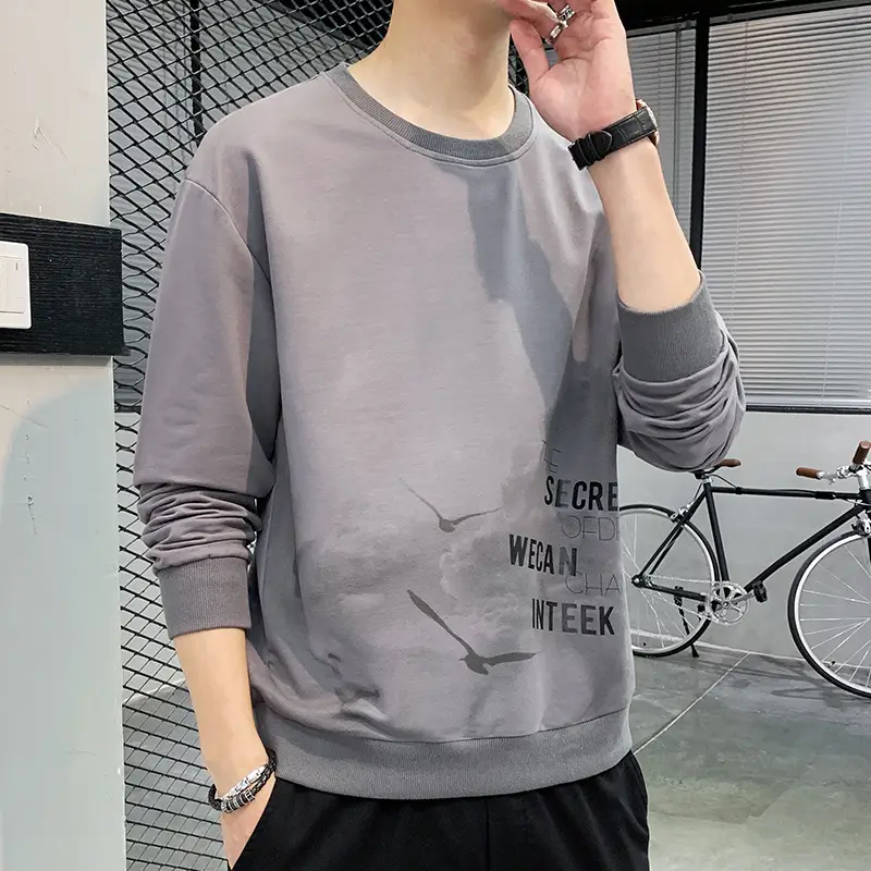 Men's Light Blue Graphic Sweatshirt Casual Wear - Image 2