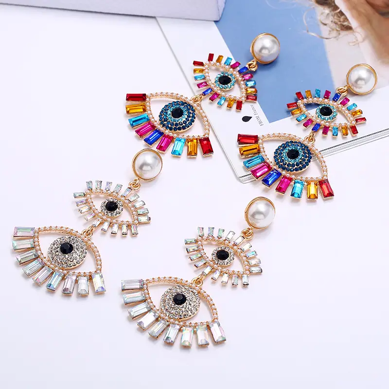 Devil's Eye Exaggerated Earrings Women 2023 New - Image 4