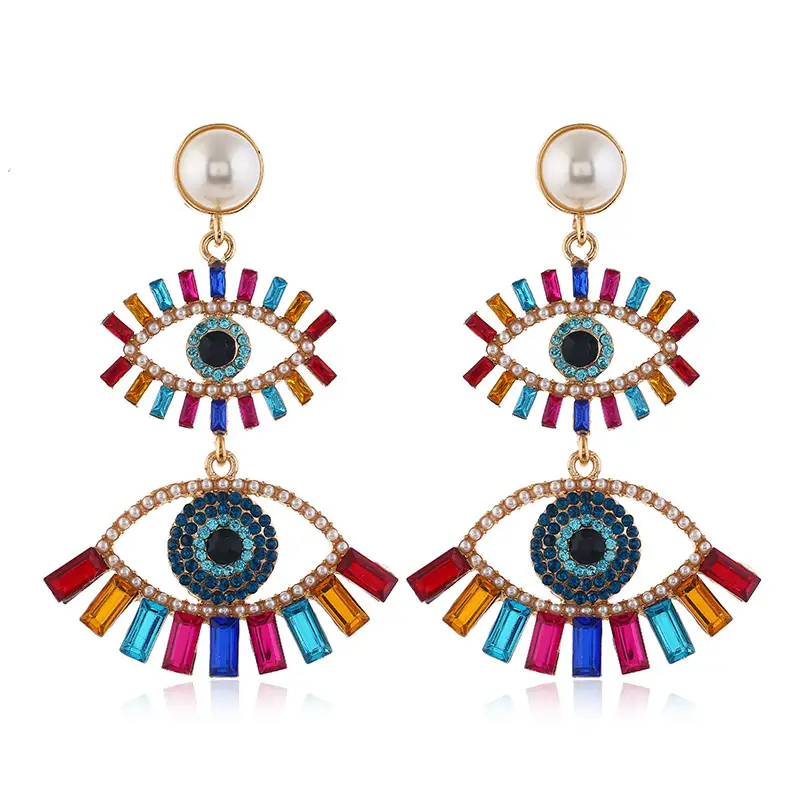 Devil's Eye Exaggerated Earrings Women 2023 New - Image 2