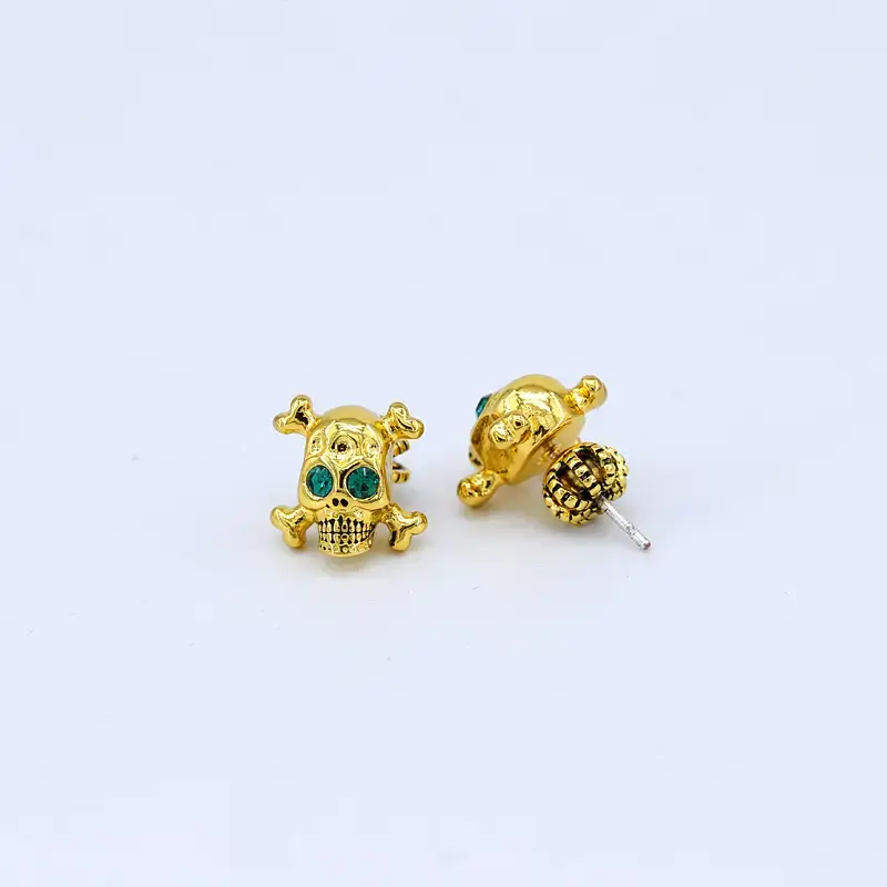 Gold Skull Earrings for Men Women Hip Hop Fashion - Image 3