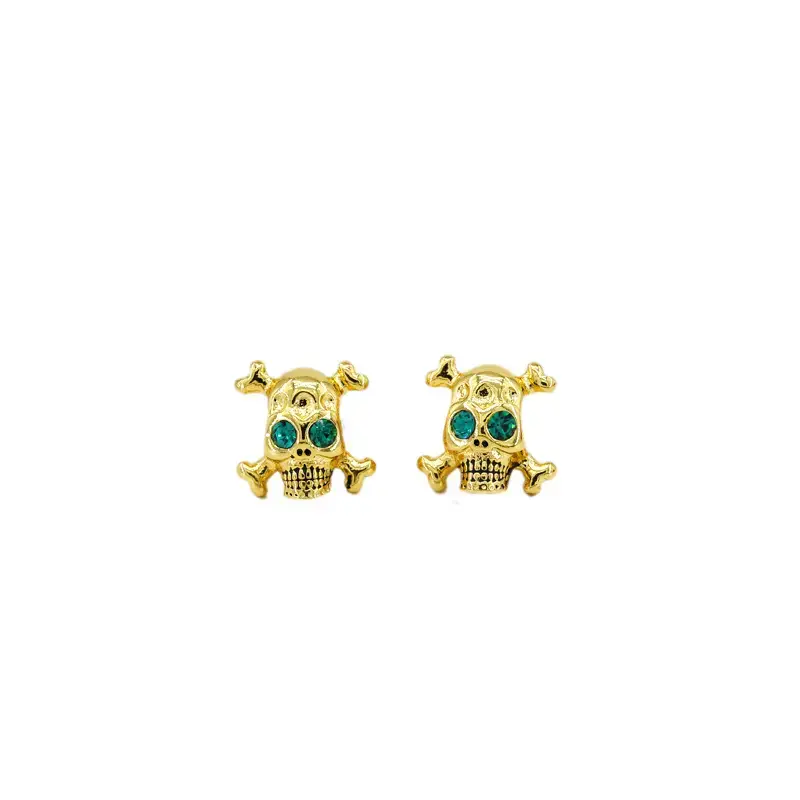 Gold Skull Earrings for Men Women Hip Hop Fashion - Image 5
