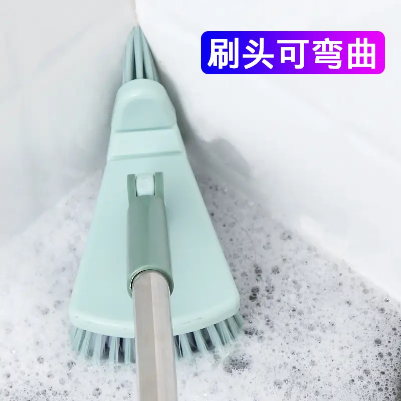 Pink Triangular Floor Brush for Bathroom Tiles Cleaning - Image 9