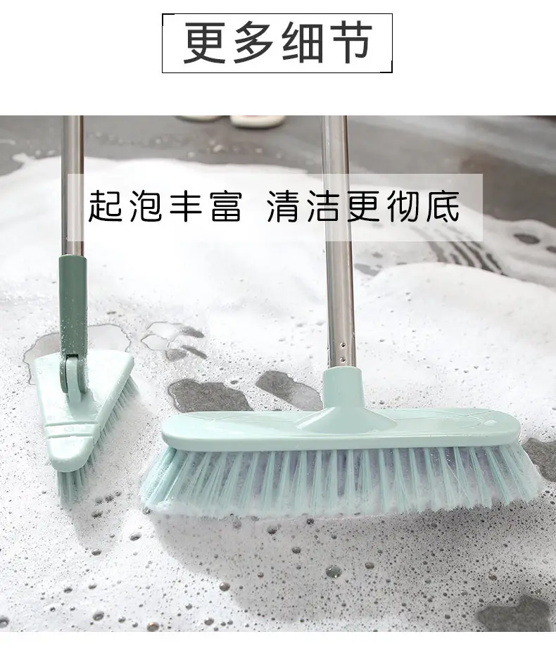 Pink Triangular Floor Brush for Bathroom Tiles Cleaning — feature 15
