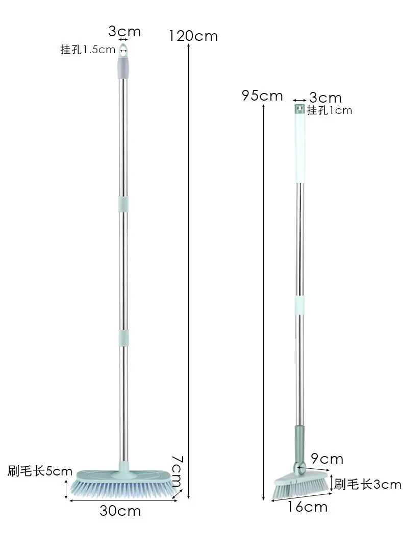 Pink Triangular Floor Brush for Bathroom Tiles Cleaning — feature 18