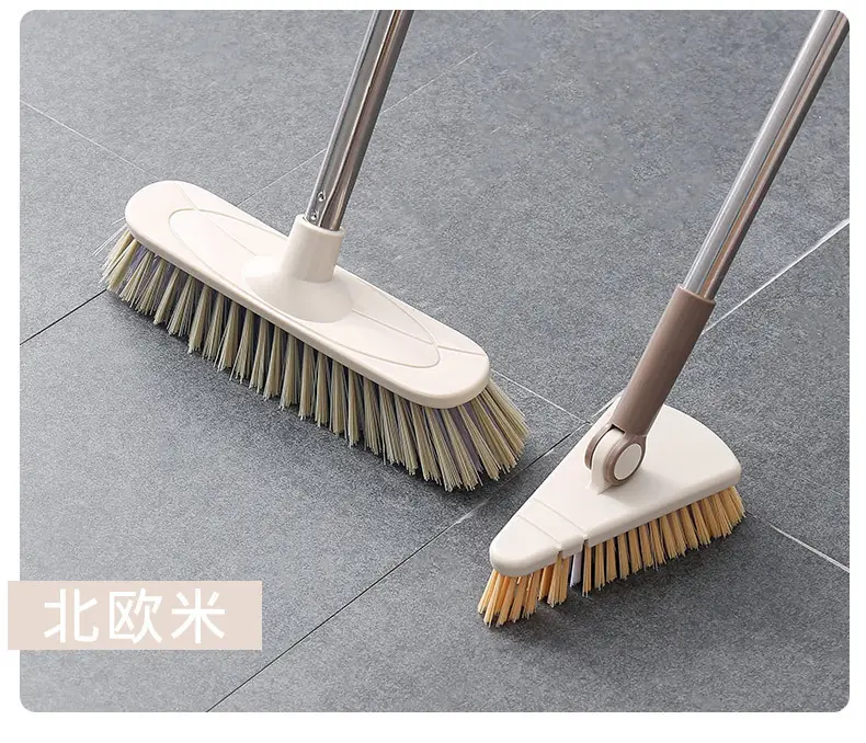 Pink Triangular Floor Brush for Bathroom Tiles Cleaning — feature 20
