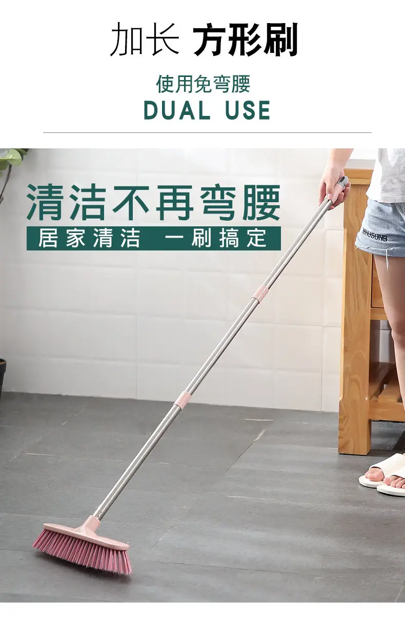 Pink Triangular Floor Brush for Bathroom Tiles Cleaning — feature 4