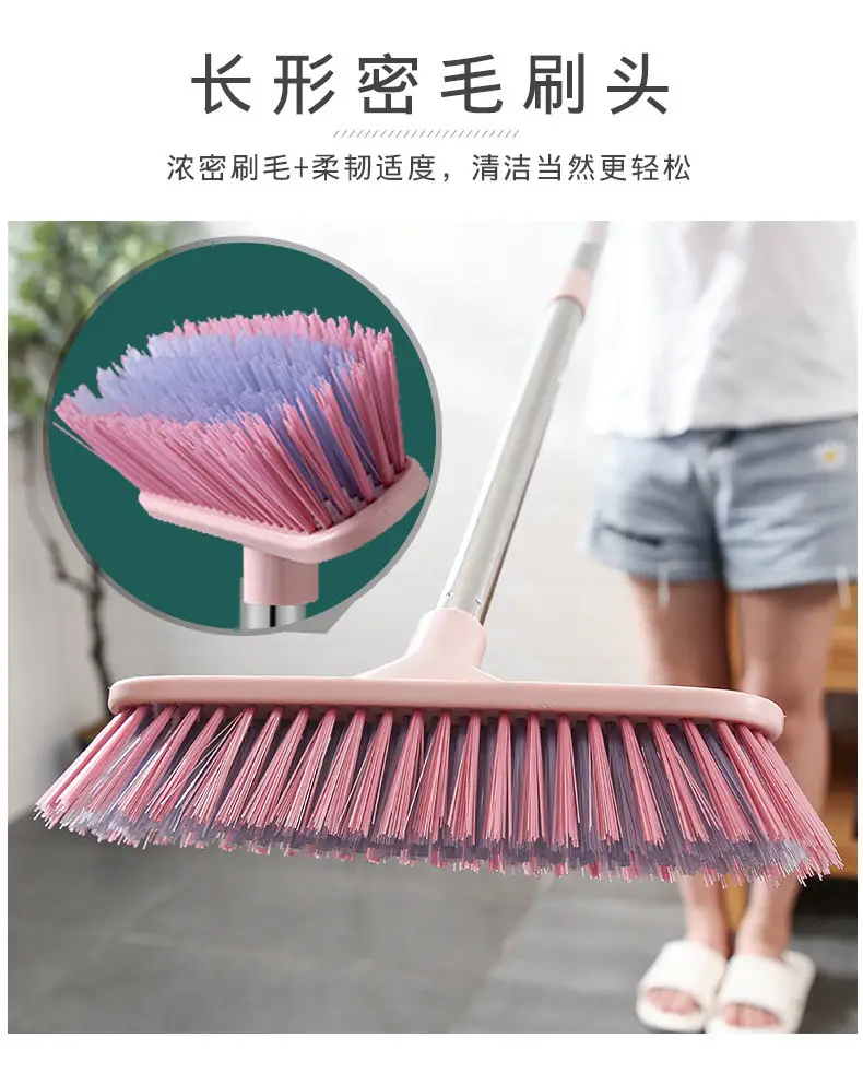Pink Triangular Floor Brush for Bathroom Tiles Cleaning — feature 5