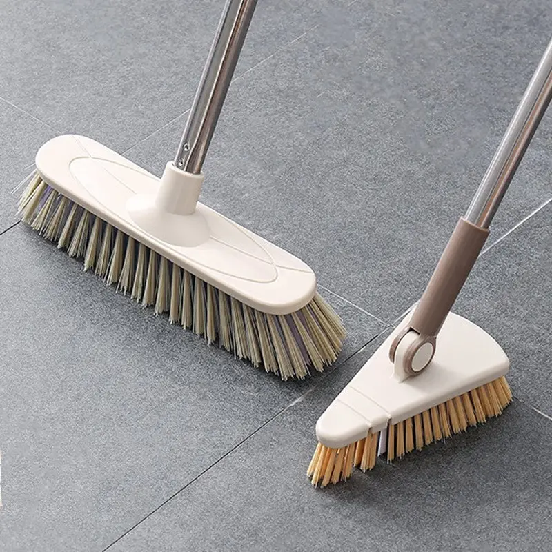 Pink Triangular Floor Brush for Bathroom Tiles Cleaning - Image 3