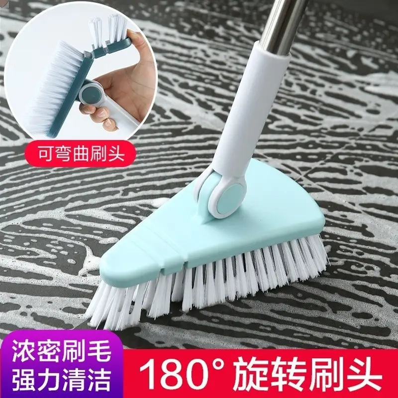 Pink Triangular Floor Brush for Bathroom Tiles Cleaning - Image 5