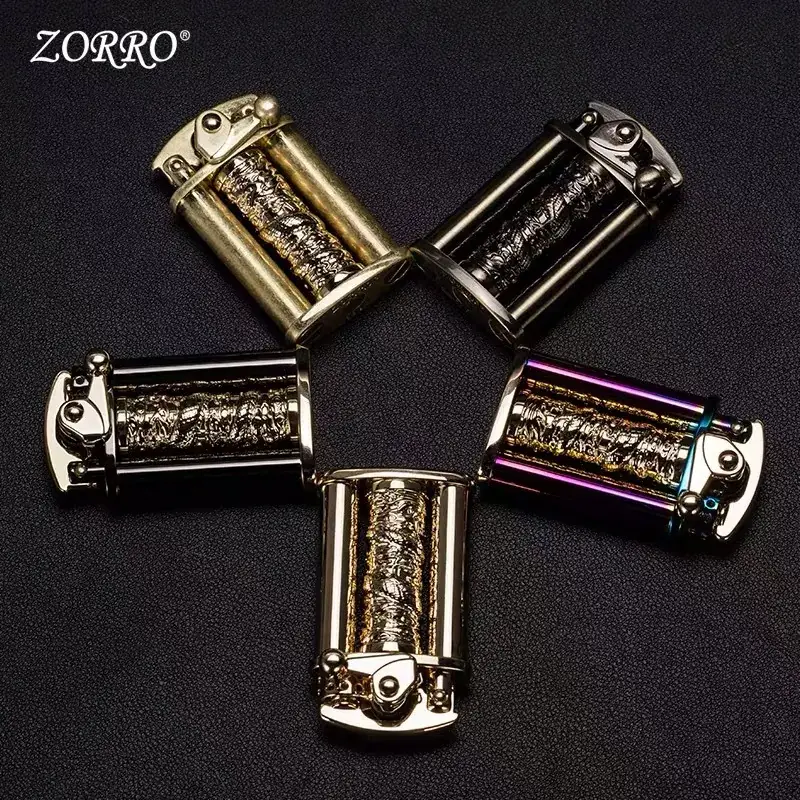 Zorro Carved Dragon Lighter with Gold Finish - Image 9