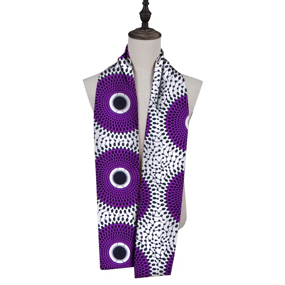African Print Long Scarf for Men Women Cotton Shawl