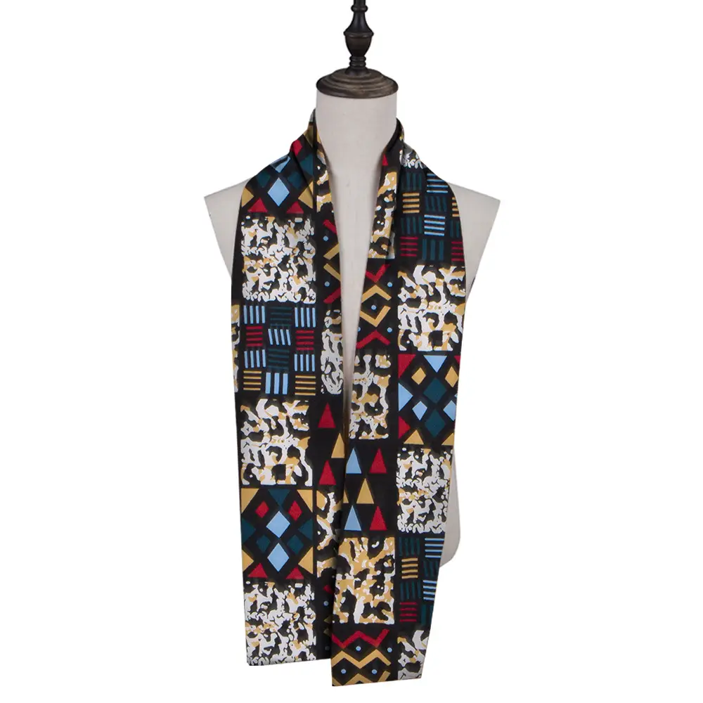 African Print Long Scarf for Men Women Cotton Shawl