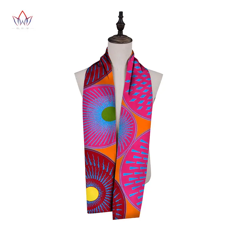 African Print Long Scarf for Men Women Cotton Shawl