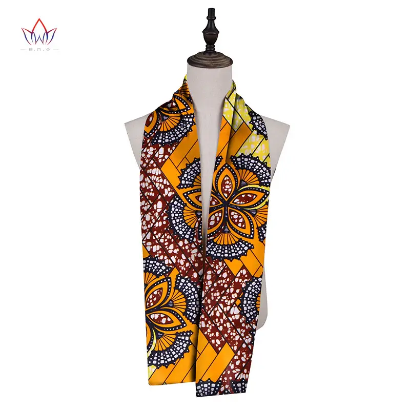 African Print Long Scarf for Men Women Cotton Shawl