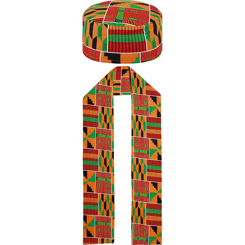 African Print Long Scarf for Men Women Cotton Shawl