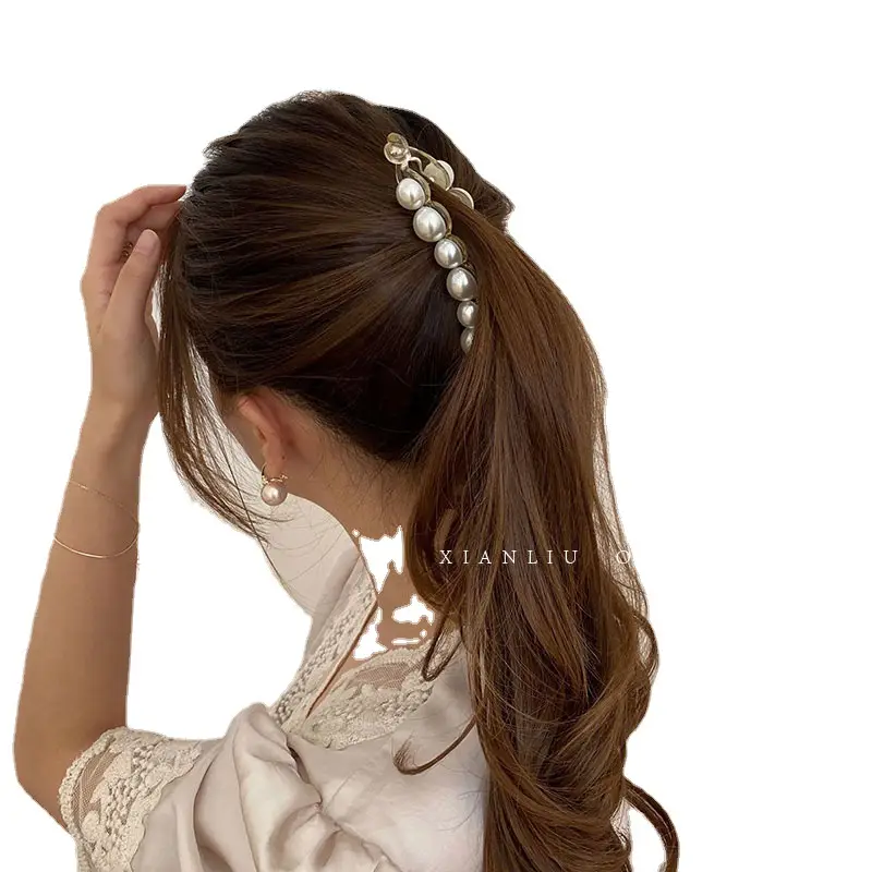 Pearl Clip Hairpin with Vertical Pearl Design - Image 6