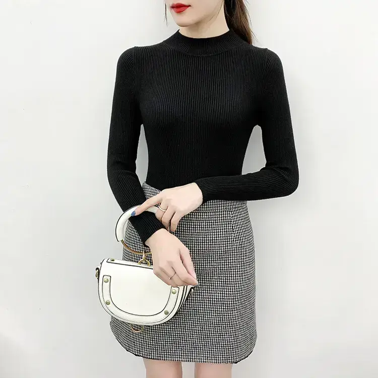 2025 Knit Half-Turtleneck Sweater Set for Women