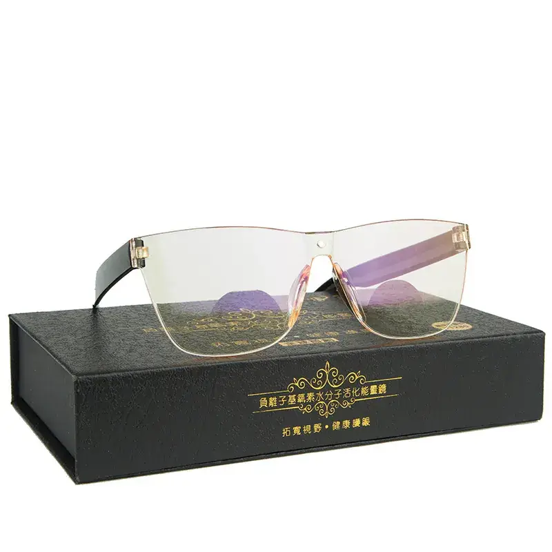 Men Clearance Anion Oxygen Mirror Glasses Black Gold - Image 6