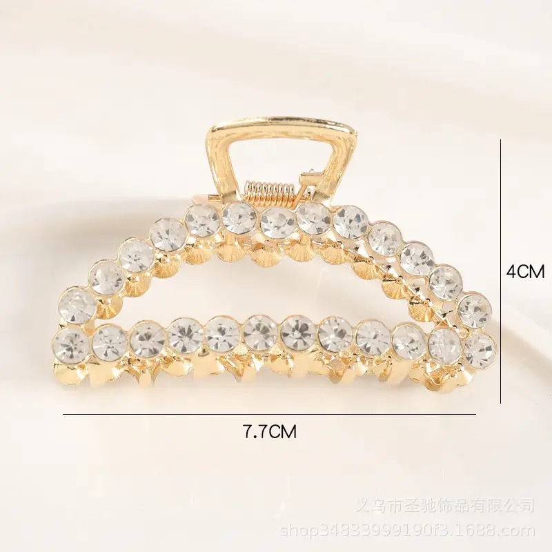 Gold Rhinestone Pearl Hairpin Clip 40cm Large - Image 9