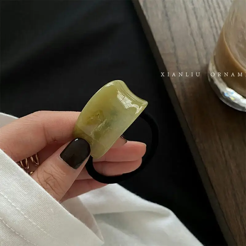Korean Dynasty Hair Rope Half Ring Acetic Acid - Image 7