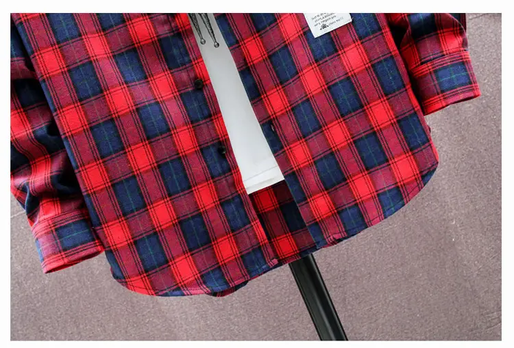 Men Plaid Flannel Shirt Loose Fit Yellow Blue — feature 18