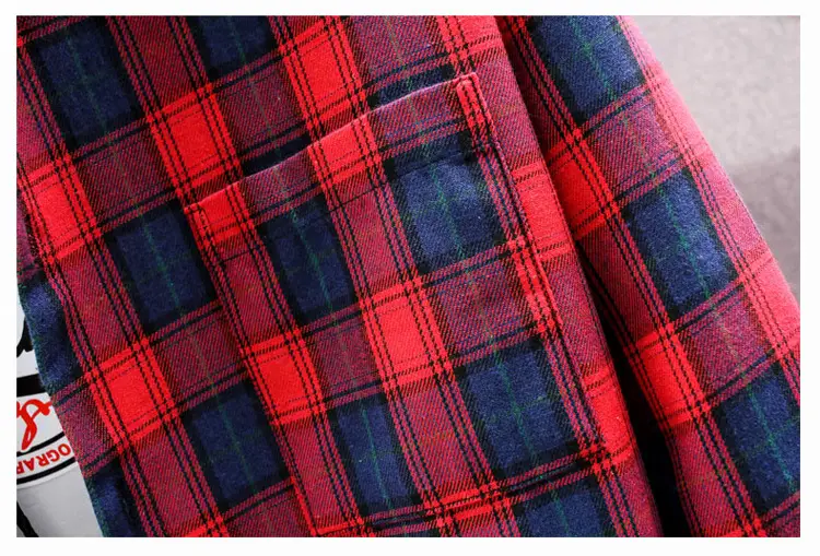 Men Plaid Flannel Shirt Loose Fit Yellow Blue — feature 21