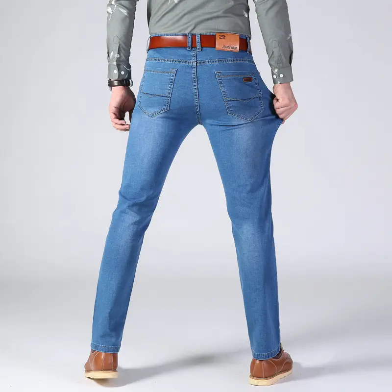 Men Dark Blue Stretch Denim Trousers Large - Image 15
