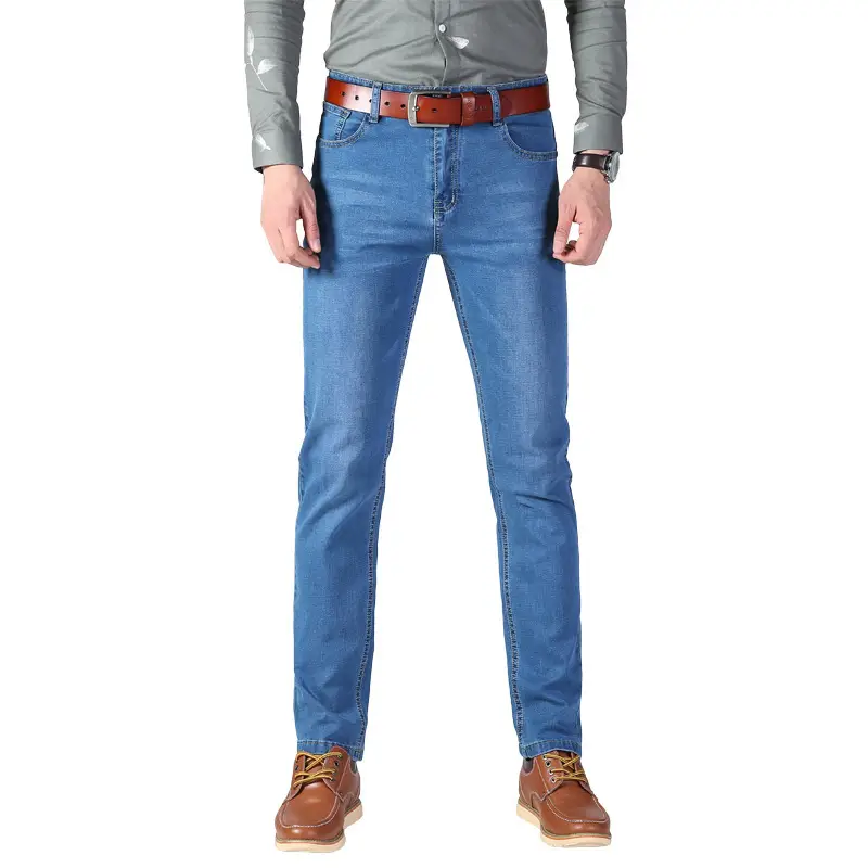 Men Dark Blue Stretch Denim Trousers Large - Image 16