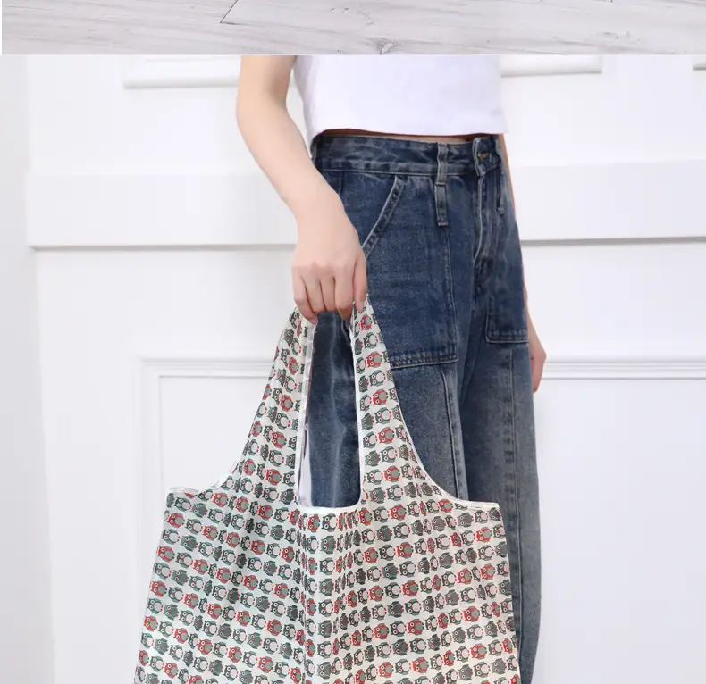 Printed Star Cloth Shopping Bag One Shoulder Large Capacity — feature 19