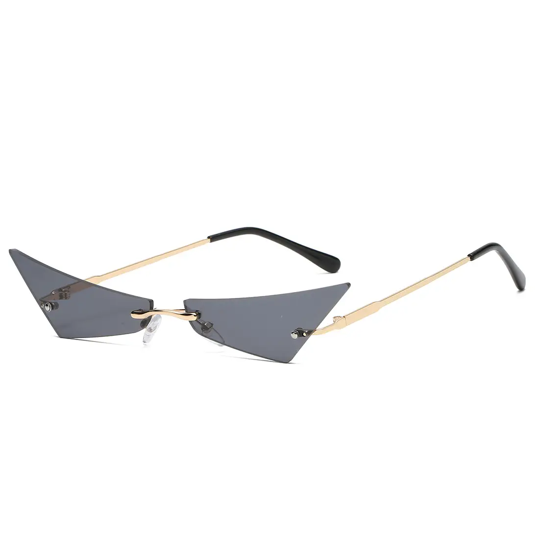 Punk Frameless Metal Sunglasses Men Women European American Street Photography Narrow Side Small Frame Sunglasses Women