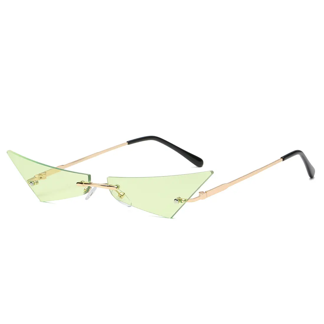 Punk Frameless Metal Sunglasses Men Women European American Street Photography Narrow Side Small Frame Sunglasses Women - Image 2