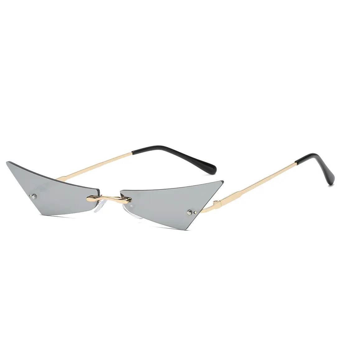 Punk Frameless Metal Sunglasses Men Women European American Street Photography Narrow Side Small Frame Sunglasses Women - Image 3