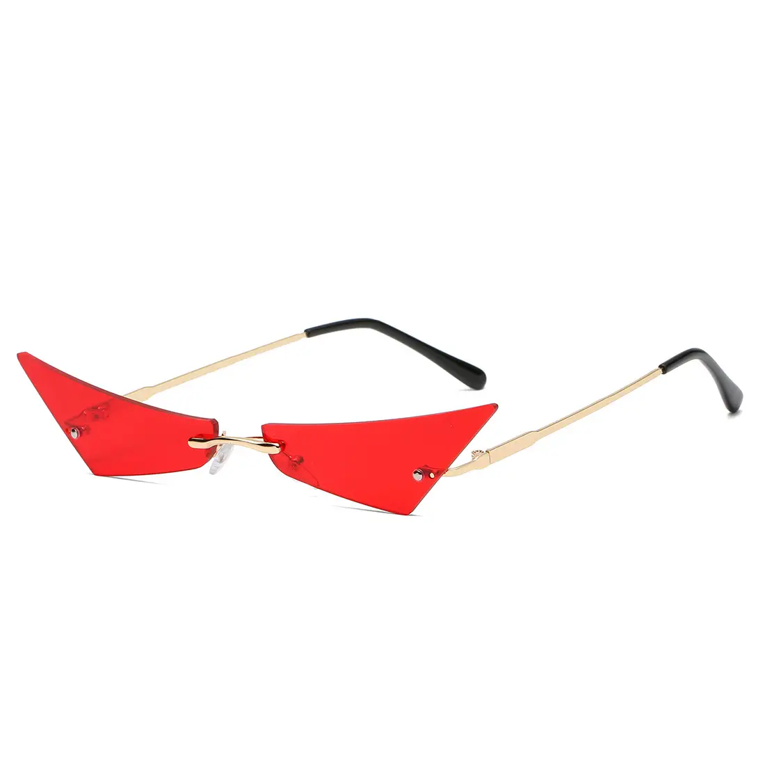 Punk Frameless Metal Sunglasses Men Women European American Street Photography Narrow Side Small Frame Sunglasses Women - Image 4