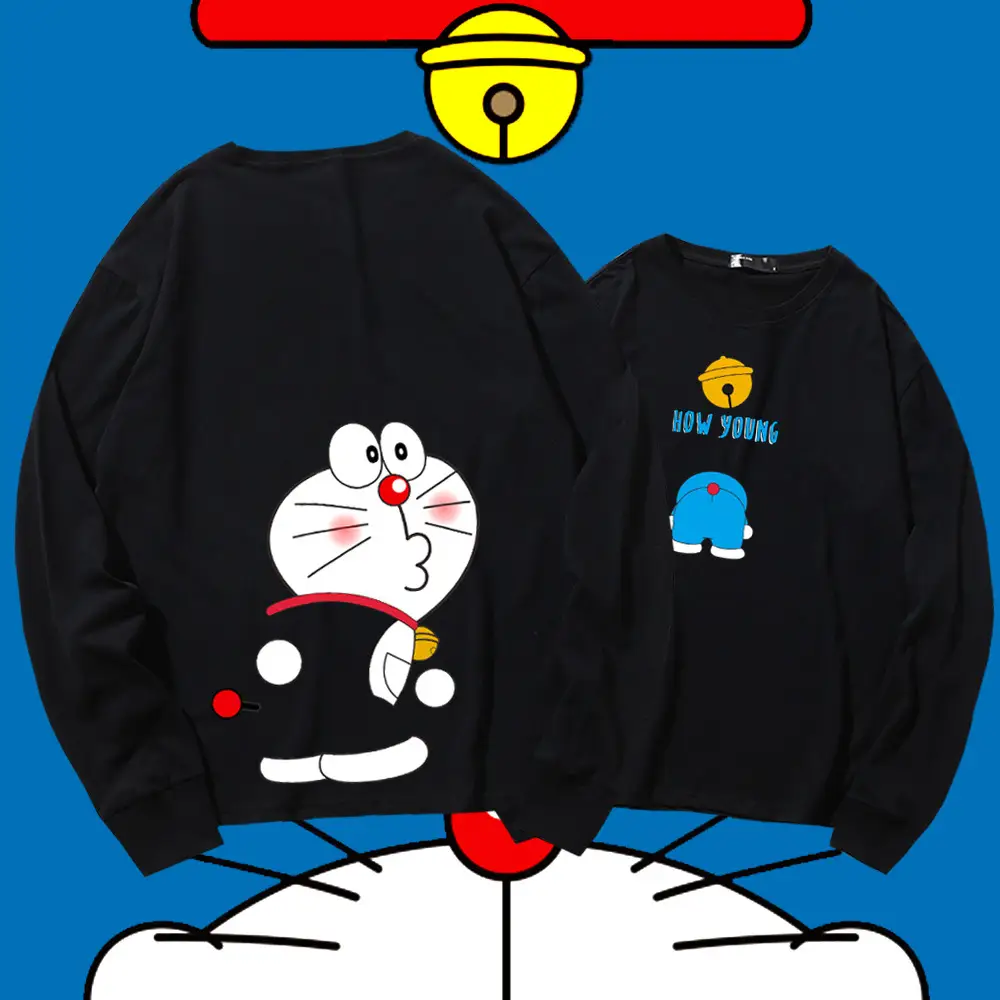 Doraemon Cotton Long Sleeve T-Shirt Navy Blue - Image 35