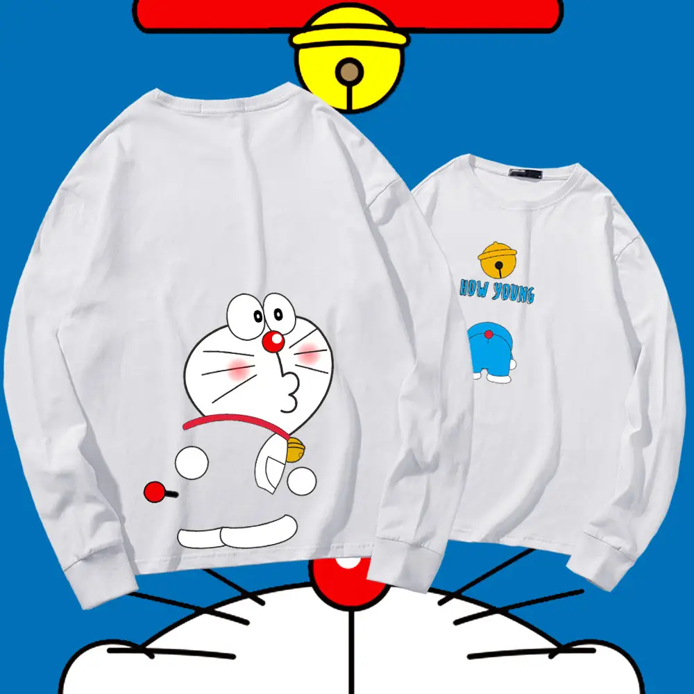 Doraemon Cotton Long Sleeve T-Shirt Navy Blue - Image 36