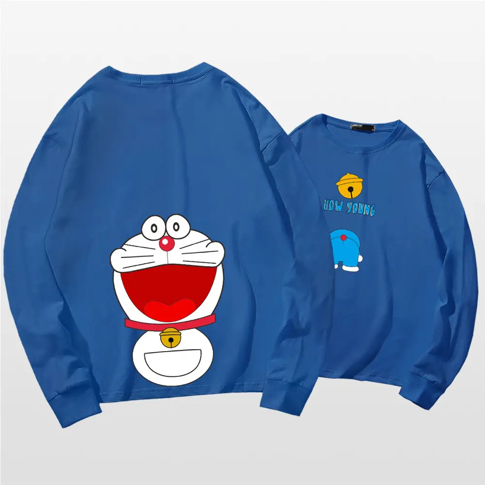 Doraemon Cotton Long Sleeve T-Shirt Navy Blue - Image 12