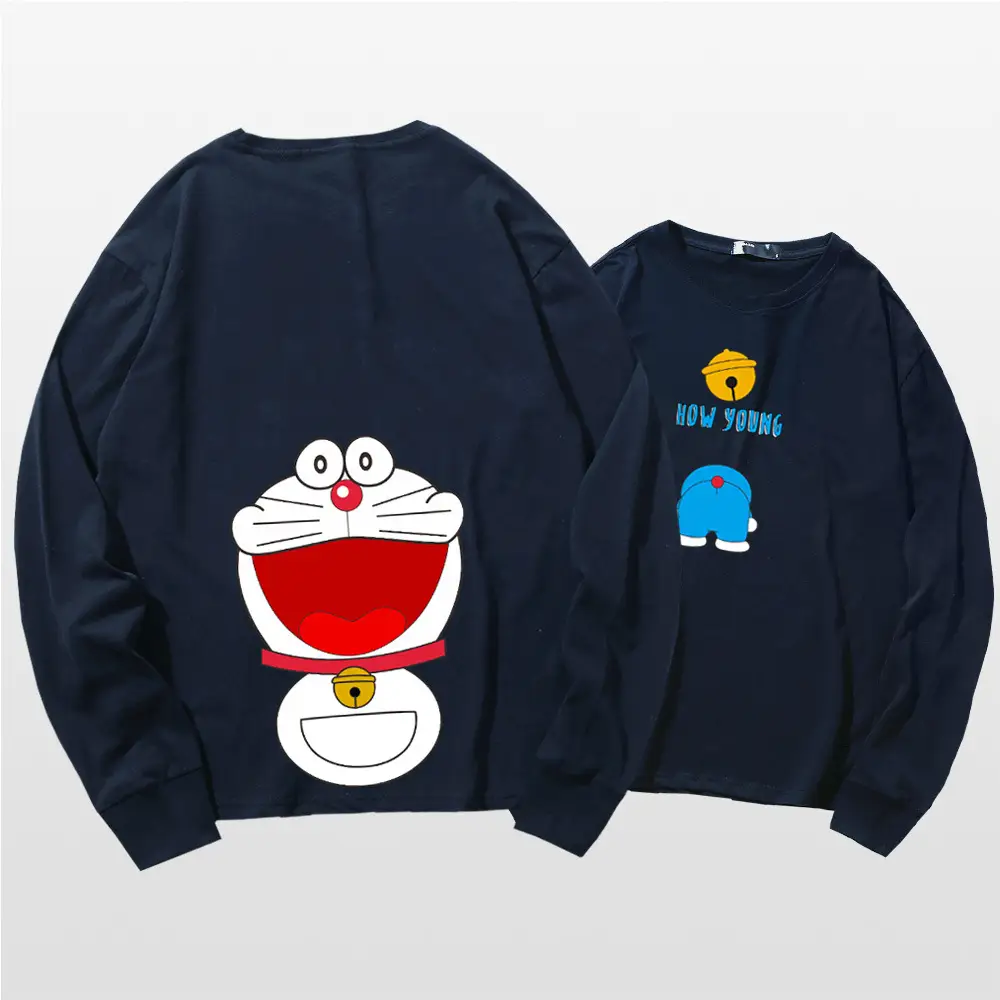 Doraemon Cotton Long Sleeve T-Shirt Navy Blue - Image 16