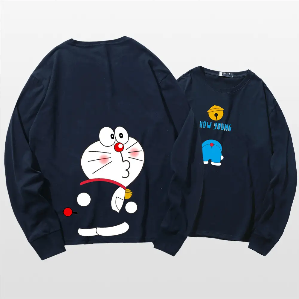 Doraemon Cotton Long Sleeve T-Shirt Navy Blue - Image 7