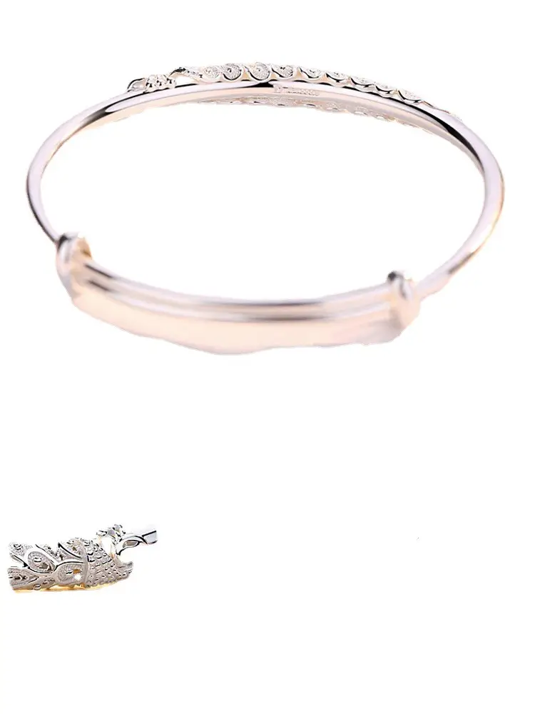 Peacock Design Silver Plated Women's Open Bracelet - Image 5