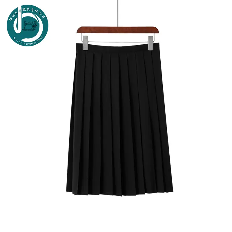 Black Japanese School Pleated Skirt Set for Girls