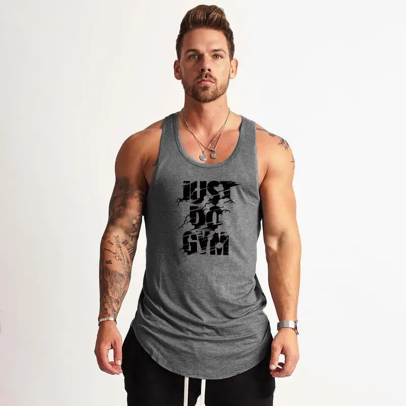 Men's Gray "Just Do It" Muscle Vest - Image 2