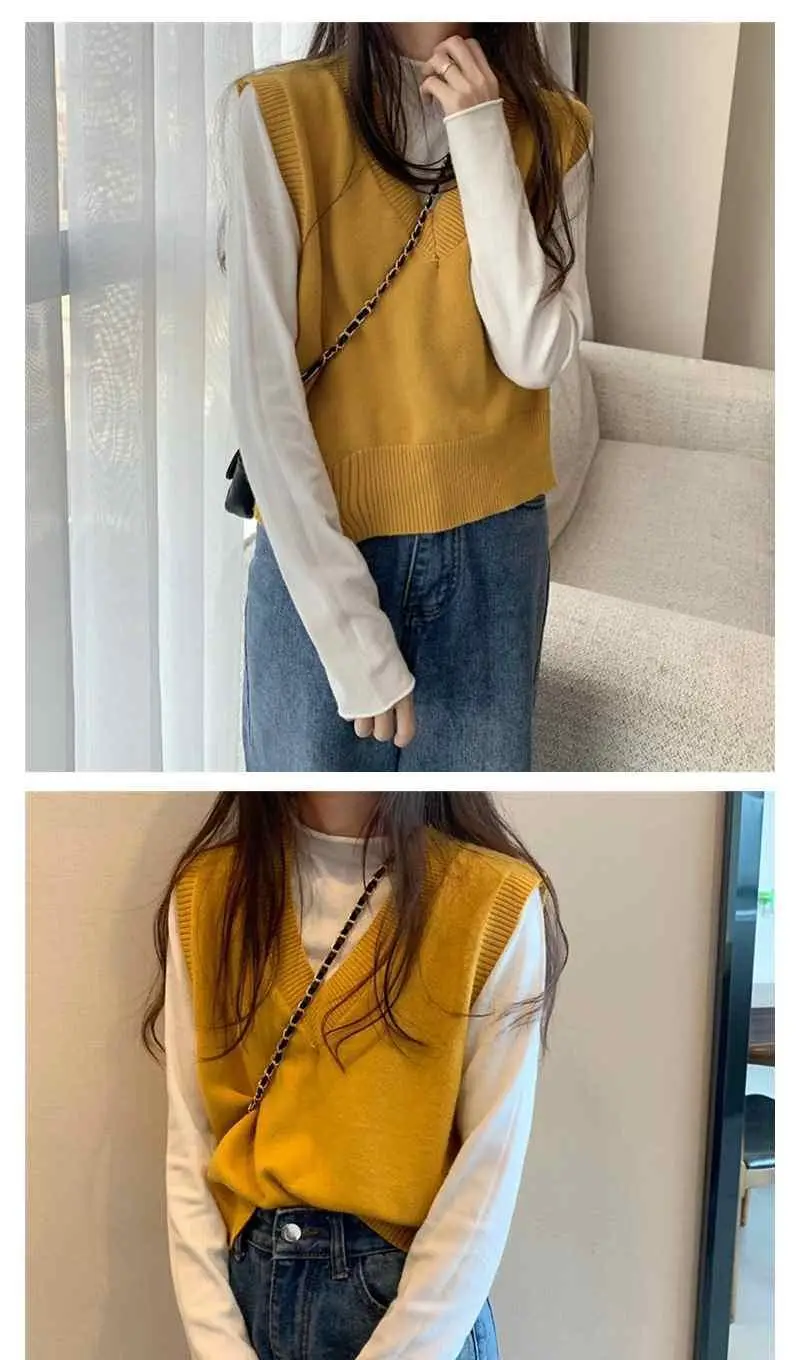 Women V-Neck Knitted Vest Blue Autumn 2025 — feature 11
