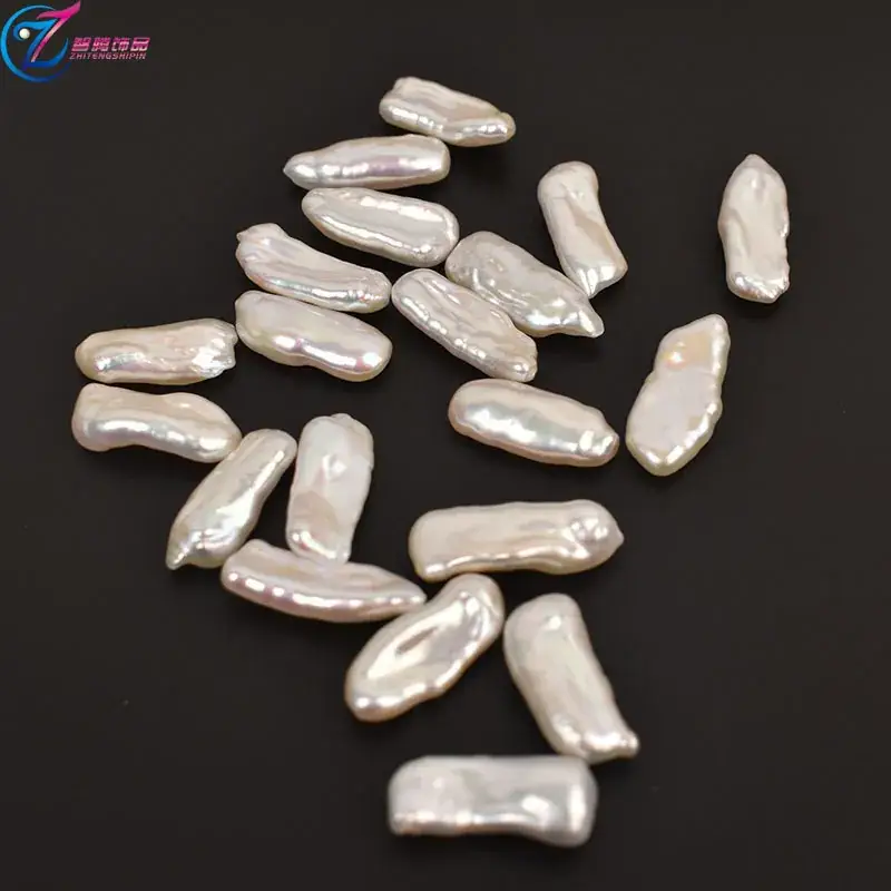 Natural Freshwater Pearl Baroque Shape Long Strip Earrings